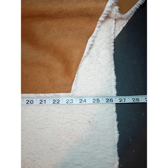 Knox Rose Brown Suede Faux Fur Sherpa Lined Soft Vest Womens XL Brown Western - Picture 8 of 8